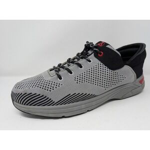 Zeba Hands Free Shoes Mens 13 Wide Gray Black Red Sneakers VERY NICE!